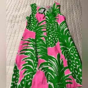 Lilly Pulitzer Pink, Green & White Tropical Zip-Front Dress